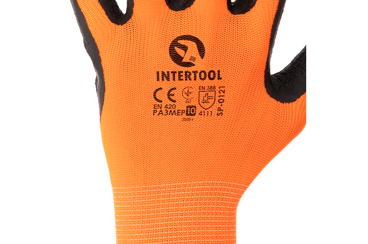 Рукавички Intertool латексні рифлені 10" 12 шт. (SP-0121) (6 шт.)