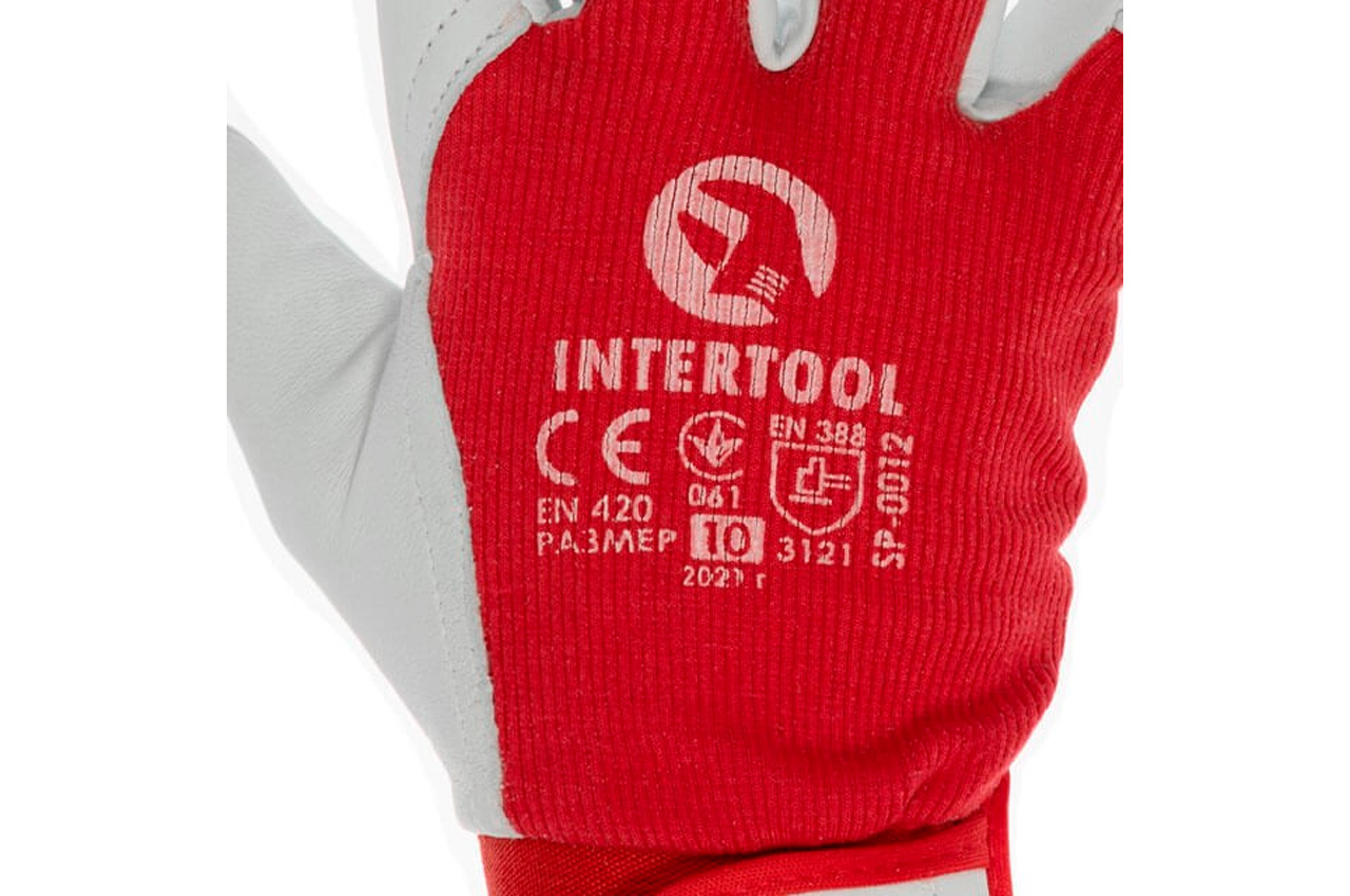 Рукавички Intertool шкіряні комбіновані 10" (SP-0012)