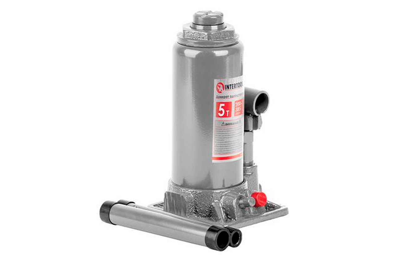 Домкрат гидравлический Intertool 5 т х 355 мм одноштоковый (в кейсе) (GT0053)