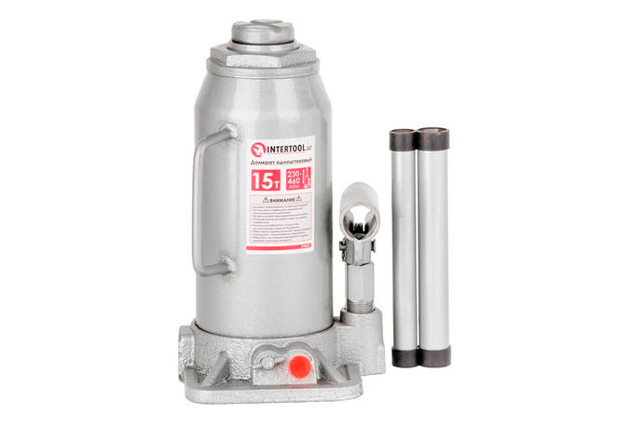 Домкрат гидравлический Intertool 15 т х 460 мм одноштоковый (GT0027)
