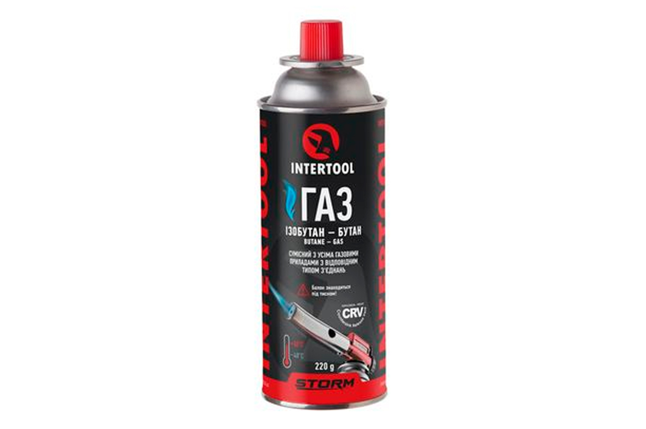 Газовый баллон Intertool 220г с системой CRV 4/28 (GS-0022)