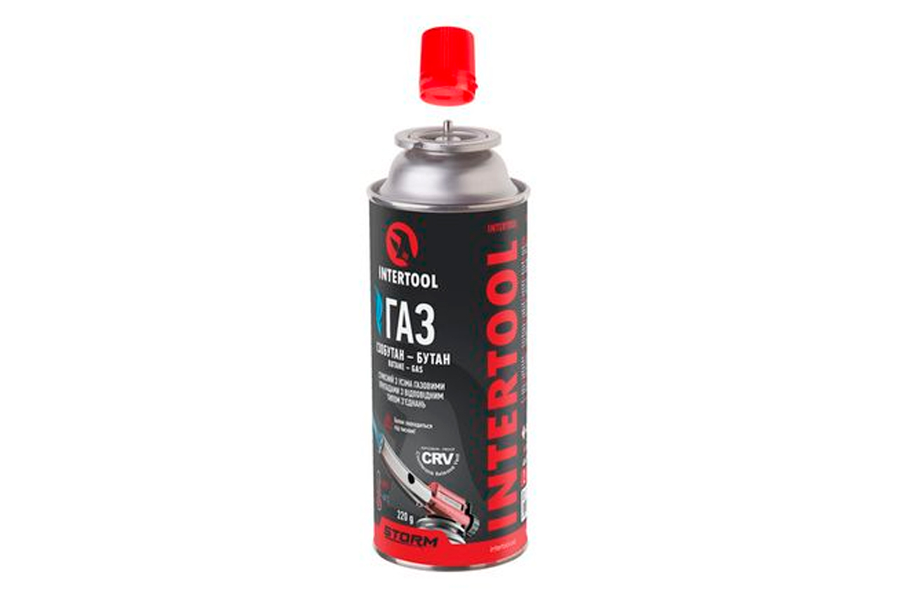 Газовий балон Intertool 220г з системою CRV (GS-0022)