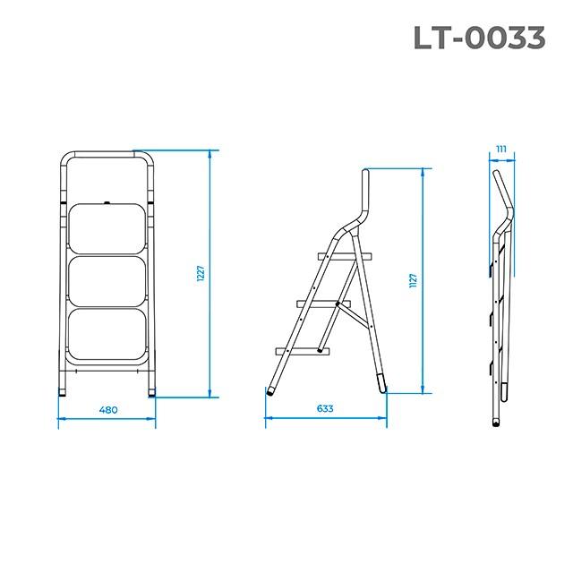 Драбина Intertool 1145 мм х 3 ступені 380 х 260 мм (LT-0033)