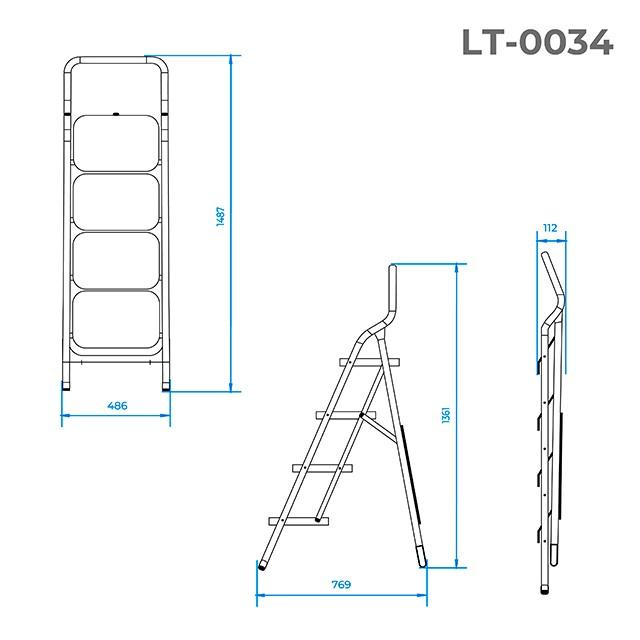Драбина Intertool 1390 мм х 4 ступені 380 х 260 мм