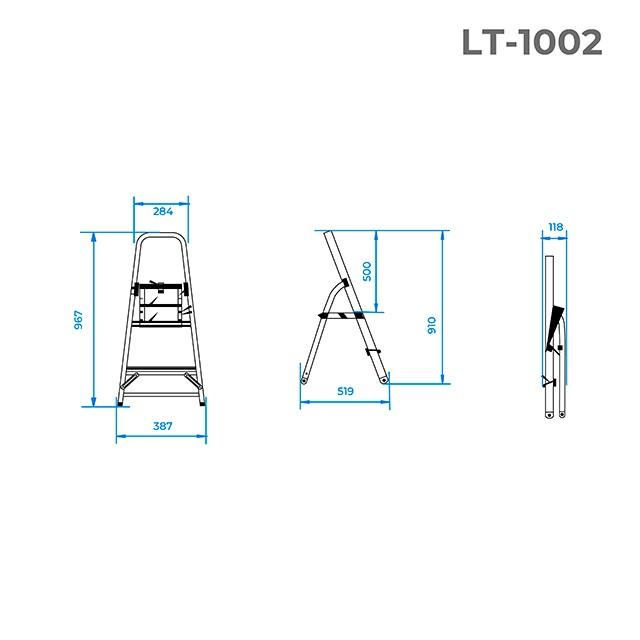 Драбина Intertool 2 ступені 410 мм (LT-1002)