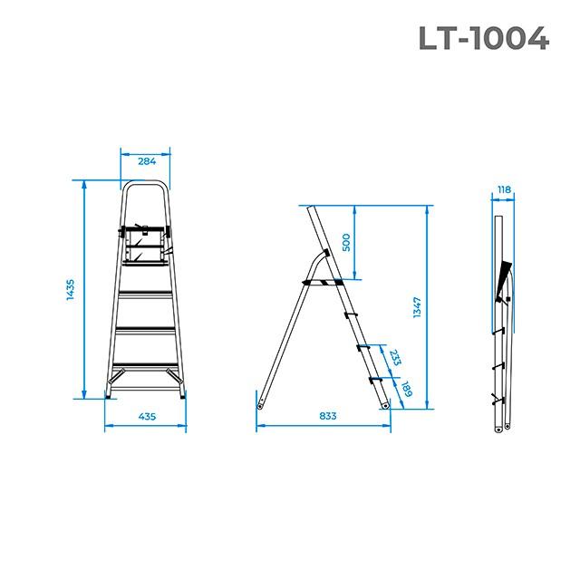 Драбина Intertool 4 ступені 850 мм (LT-1004)