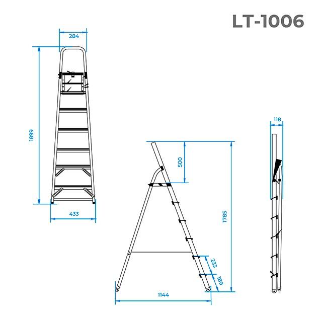 Драбина Intertool 6 ступенів 1280 мм (LT-1006)