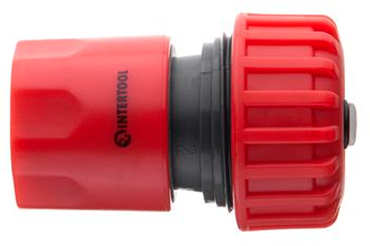 Конектор Intertool з аквостопом 1/2" для шланга 3/4" (GE-1020)