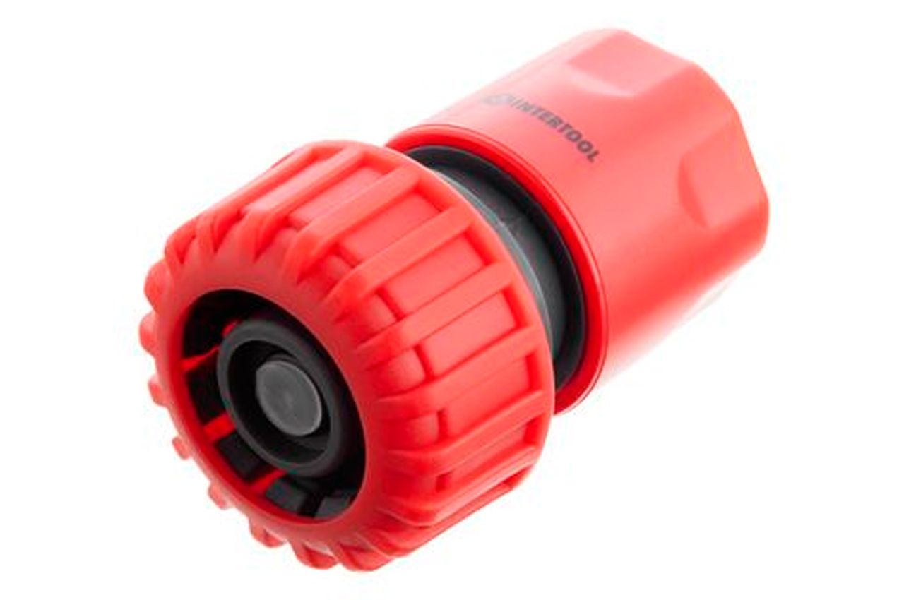 Конектор Intertool з аквостопом 1/2" для шланга 3/4" (GE-1020)