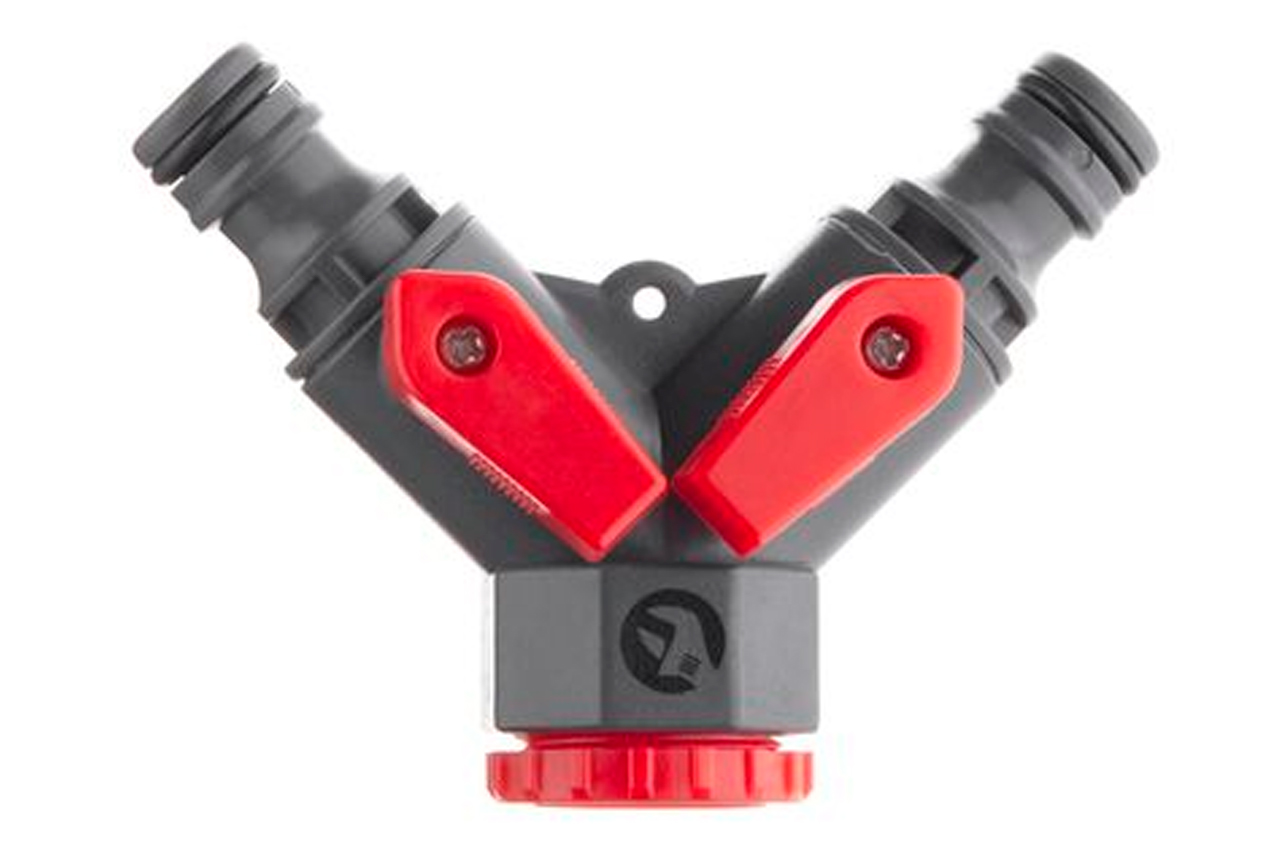 Розподільник Intertool двоканальний 1/2"  з внутрішнім різьбленням 3/4" і 1" (GE-2003)
