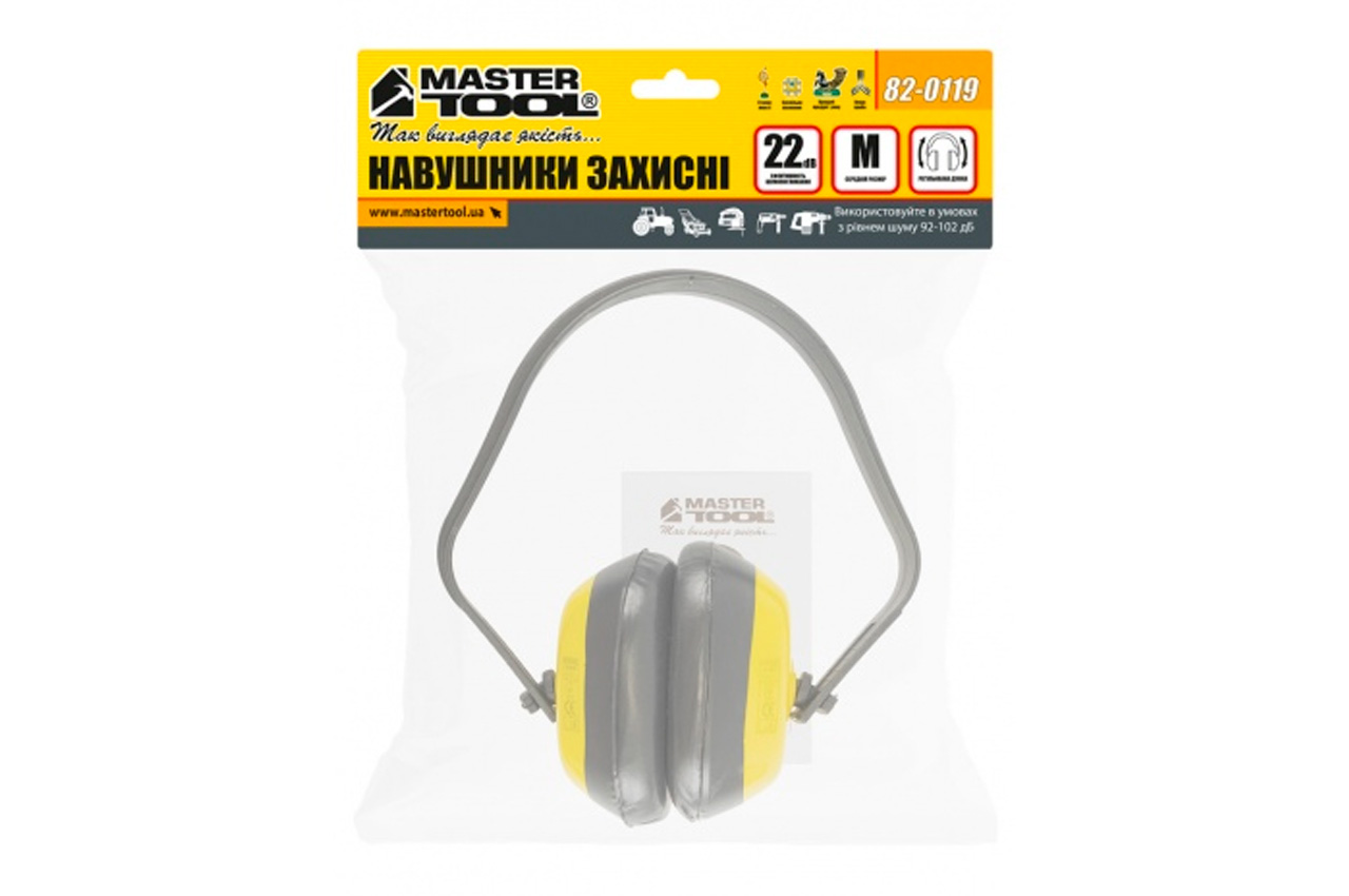 Навушники Mastertool з пластмасовими дужками 82-0119 (82-0119)