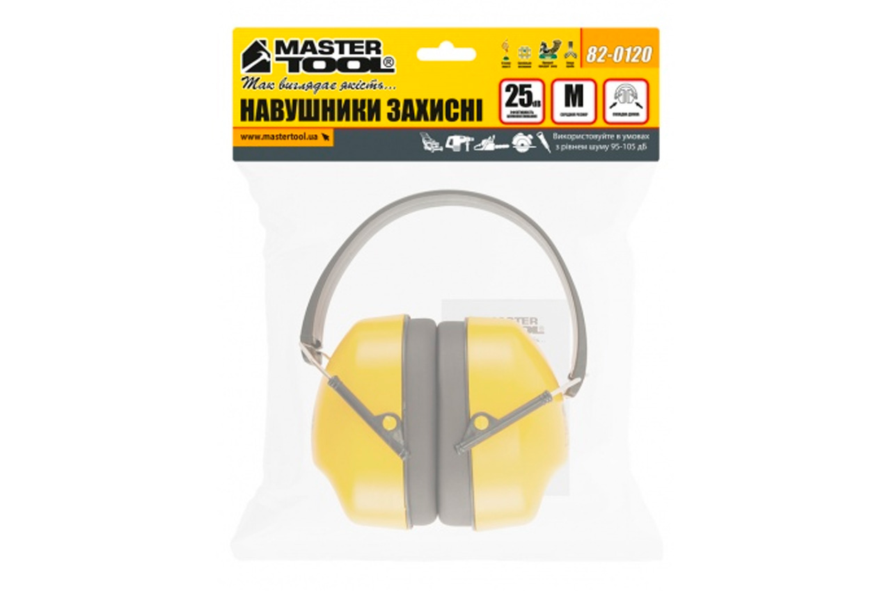 Навушники Mastertool складні з металевими дужками (82-0120)