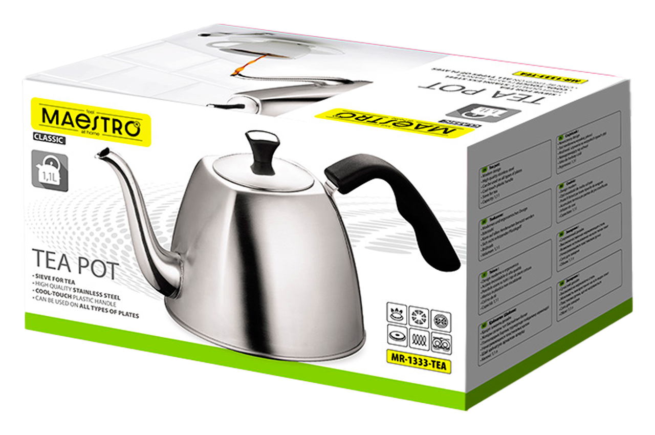Чайник заварювальний нержавіючий Maestro 1.1 л MR-1333-tea (MR-1333-tea)