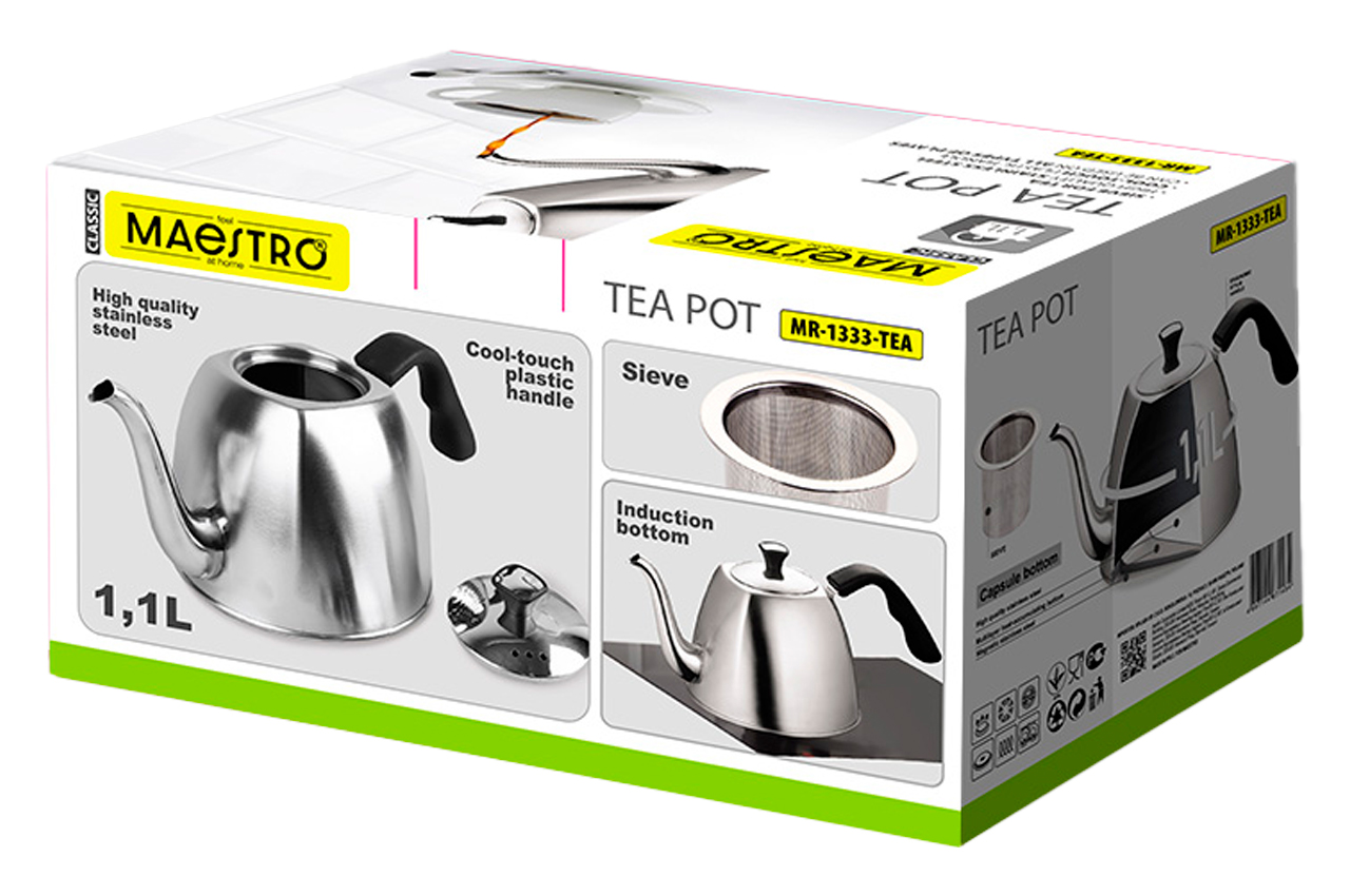 Чайник заварювальний нержавіючий Maestro 1.1 л MR-1333-tea (MR-1333-tea)