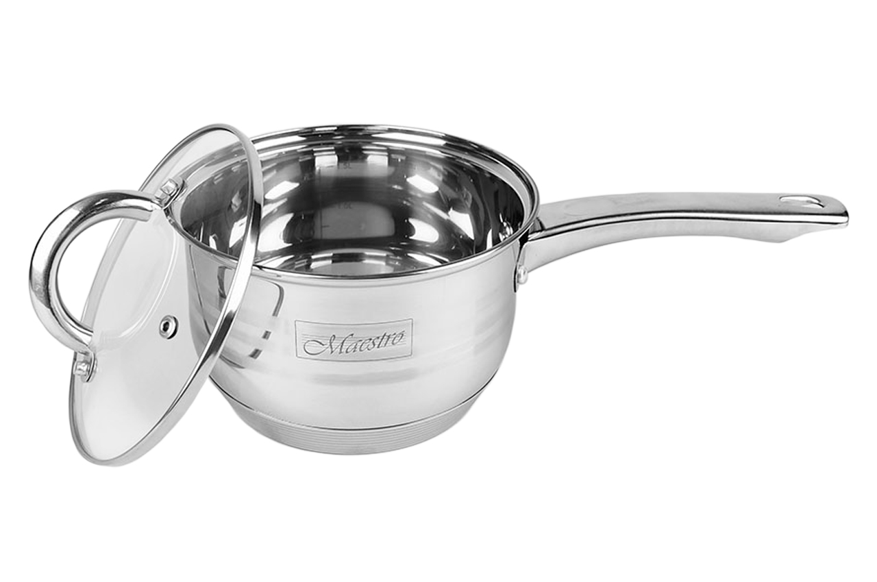 Сотейник нержавіючий Maestro 160 мм x 2.1 л з кришкою MR-3513-16S (MR-3513-16S)