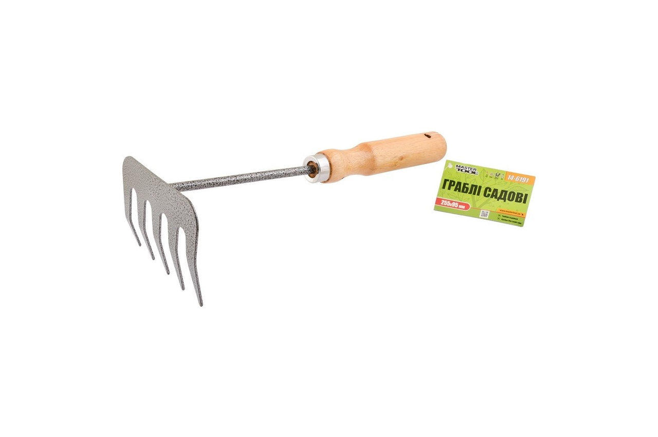 Граблі прямі Mastertool 255 x 95 мм ручка дерево (14-6191)