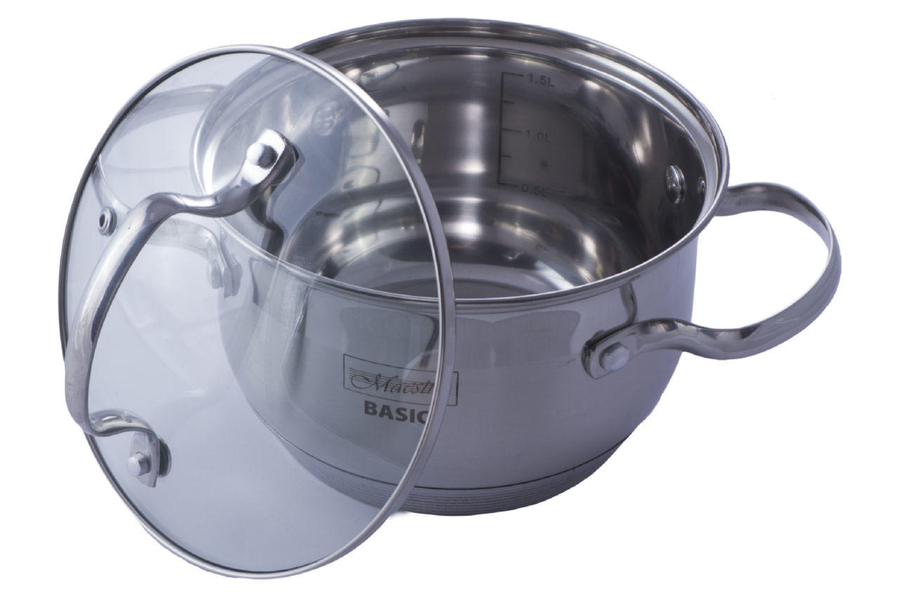 Каструля нержавіюча Maestro 160 мм x 2.1 л MR-3512-16 (MR-3512-16)