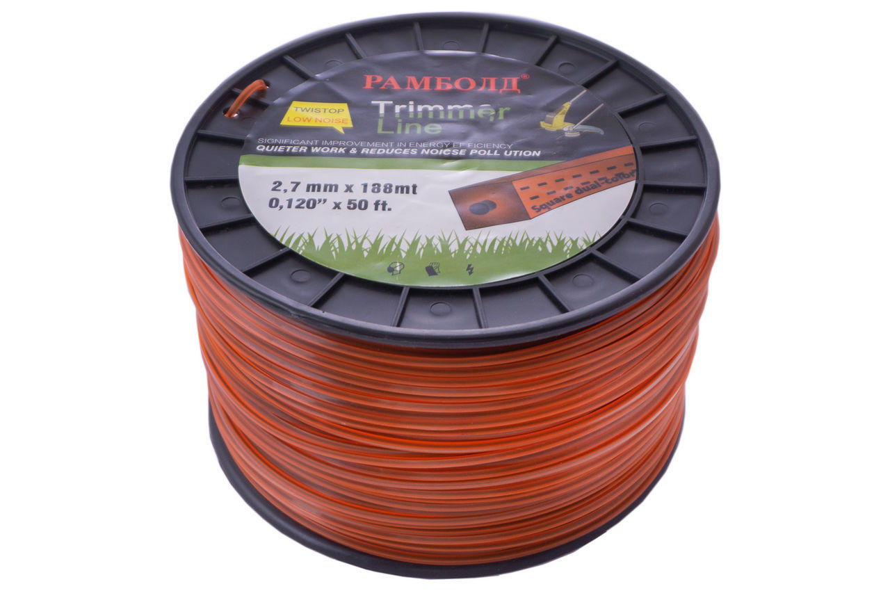Волосінь для тріммера Рамболд 2.7 мм x 188 м квадрат армований (FH 2.7*188)