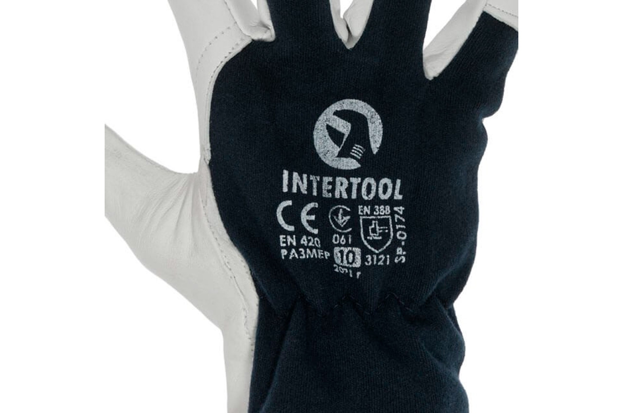 Рукавичка Intertool комбінована овеча шкіра 10 " (SP-0174)