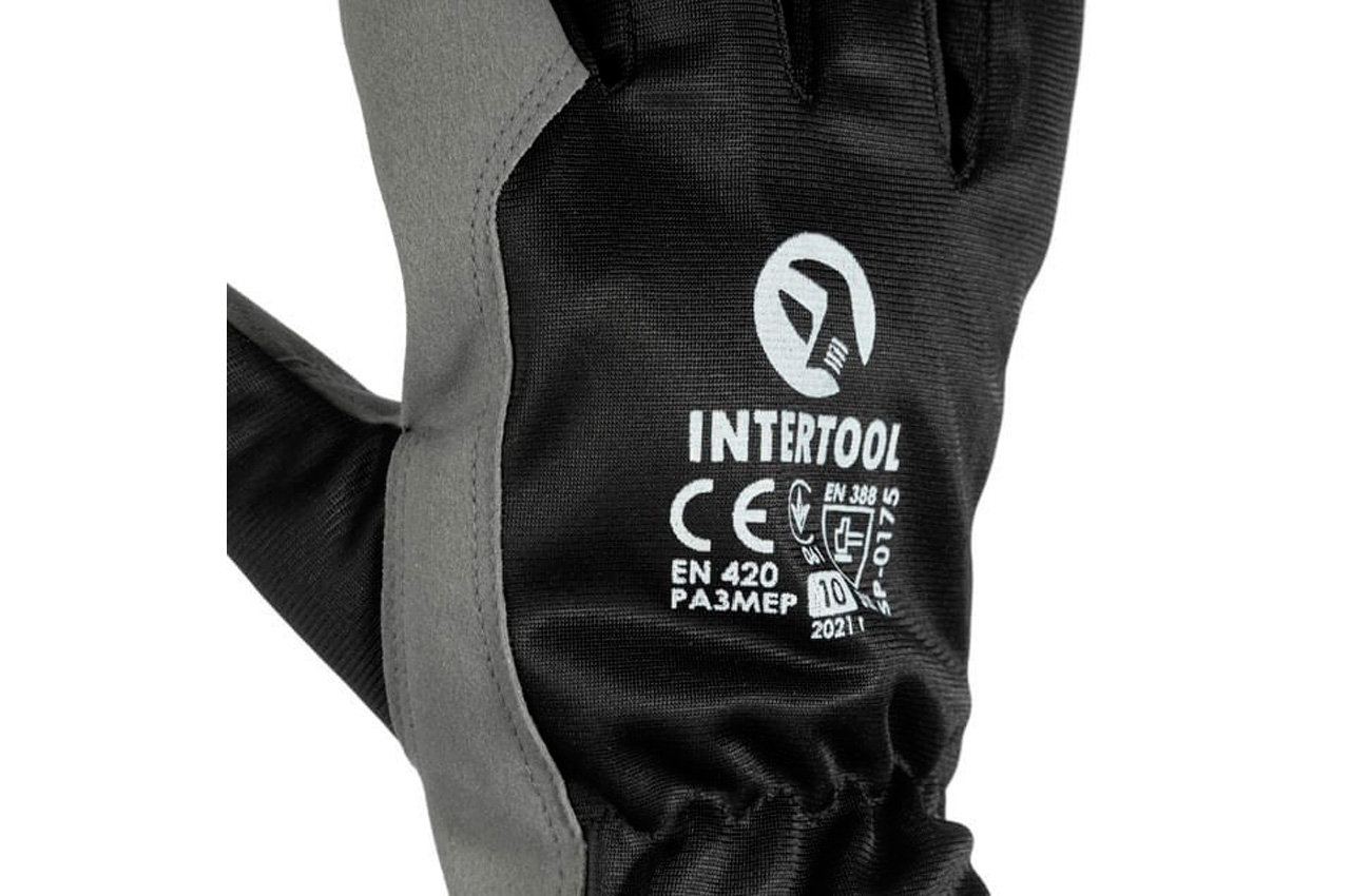 Рукавичка Intertool комбінована еко шкіра 10 " (SP-0175)