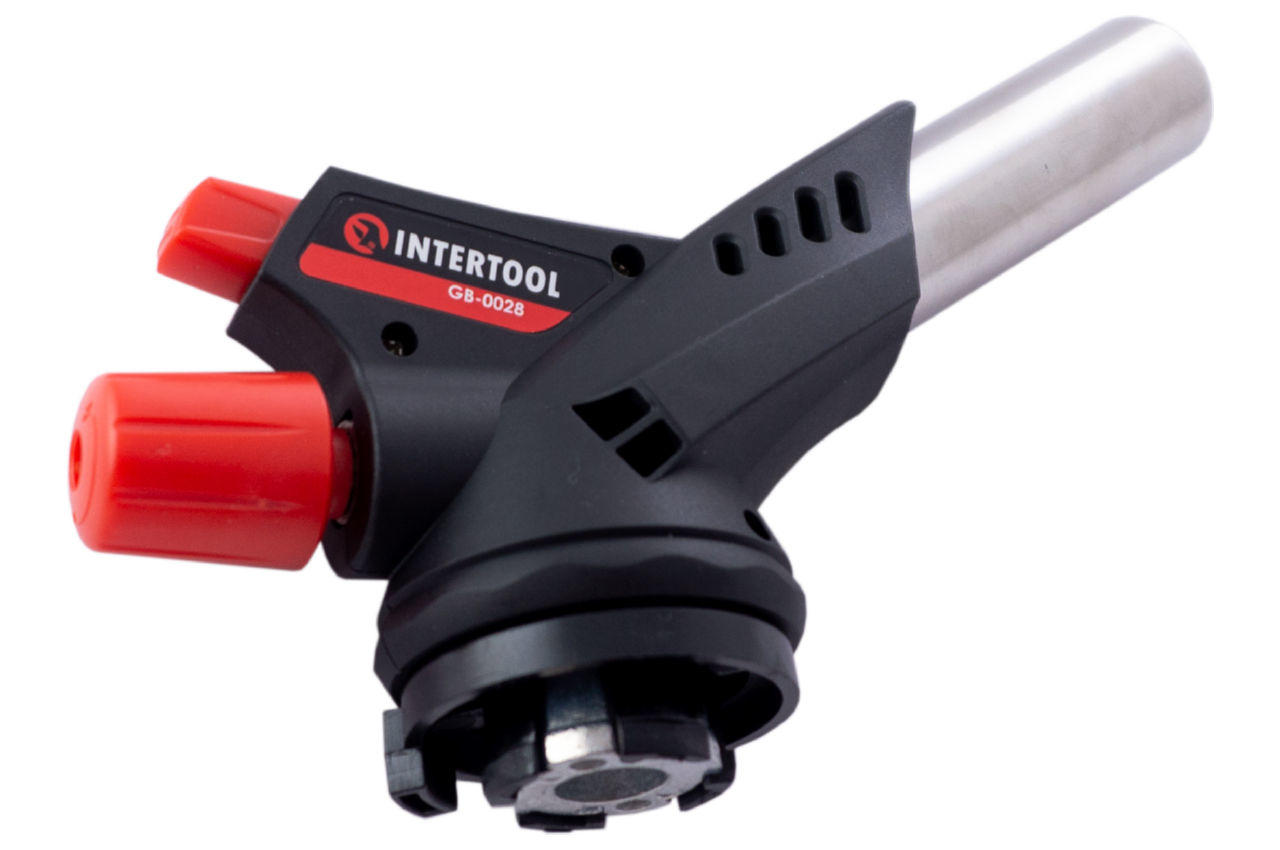 Пальник газовий c пьезоподжигом Intertool 150 мм (GB-0028)