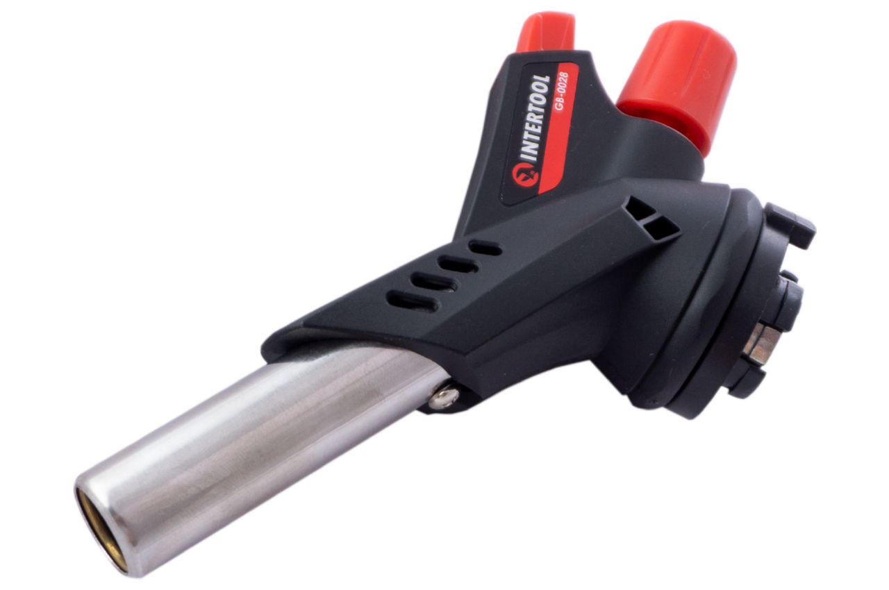 Пальник газовий c пьезоподжигом Intertool 150 мм (GB-0028)