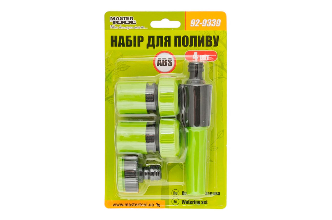 Набір для поливу Mastertool 1 насадка x 1 адаптер x 2 коннектора (4 шт.) (92-9339)