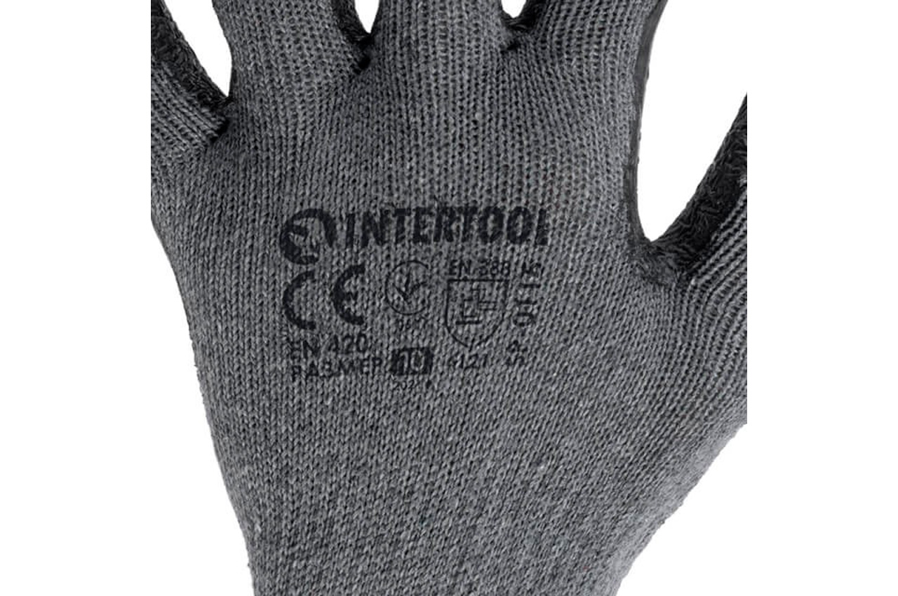 Рукавичка Intertool латексна спінена 10" (SP-0115) (12 шт.)