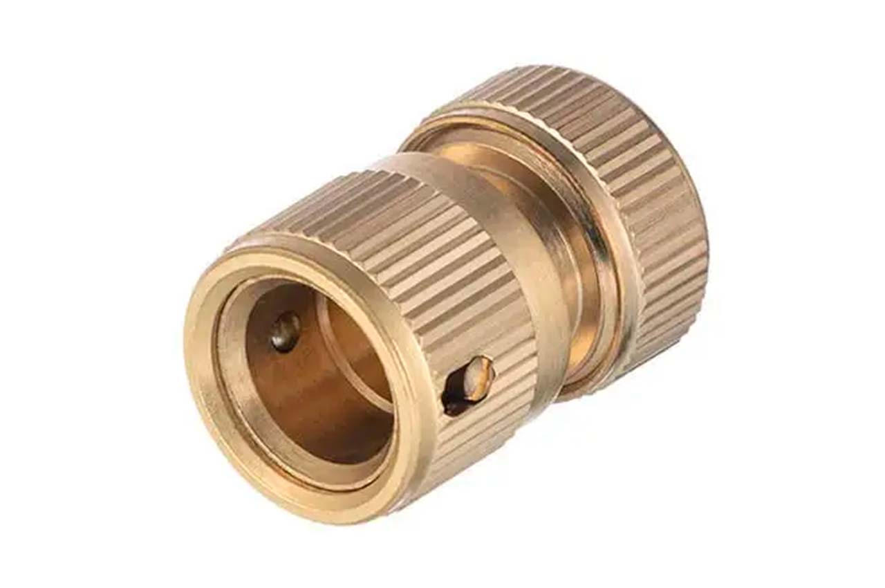 Конектор латунний на шланг з аквастопом Intertool-Storm 1/2" × 1/2" (GE-1219)