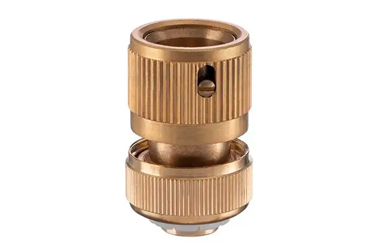 Конектор латунний на шланг з аквастопом Intertool-Storm 1/2" × 1/2" (GE-1219)