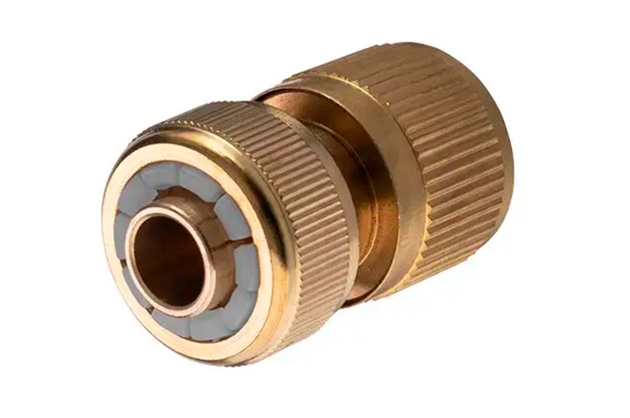 Конектор латунний на шланг з аквастопом Intertool-Storm 1/2" × 1/2" (GE-1219)
