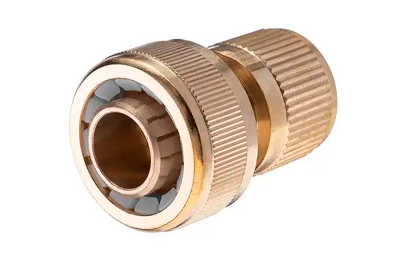Конектор латунний на шланг з аквастопом Intertool-Storm 1/2" × 3/4" (GE-1217)