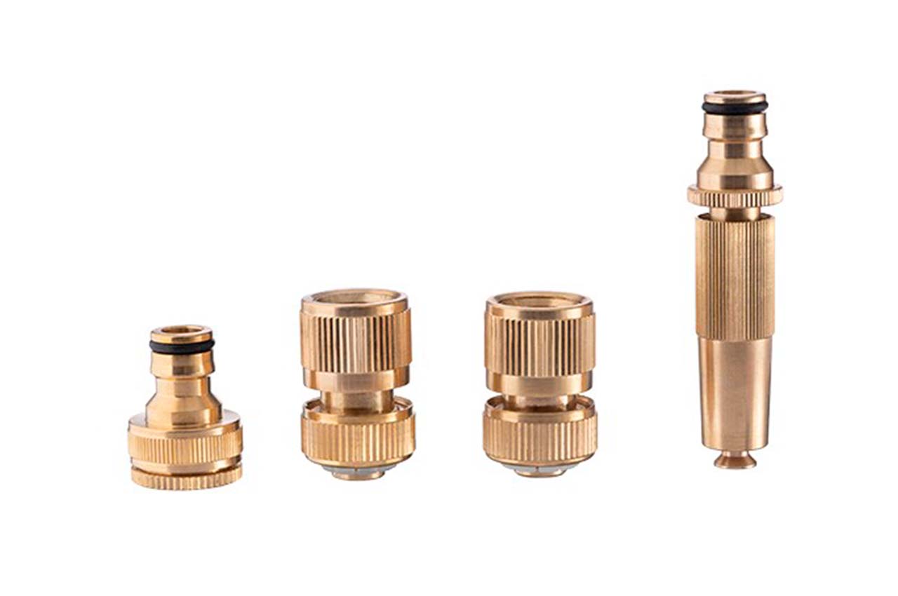 Набір латунний для поливу Intertool-Storm 1 насадка 1/2" × 1 адаптер 1/2 і 3/4" × 2 конектори 1/2" (GE-1426)