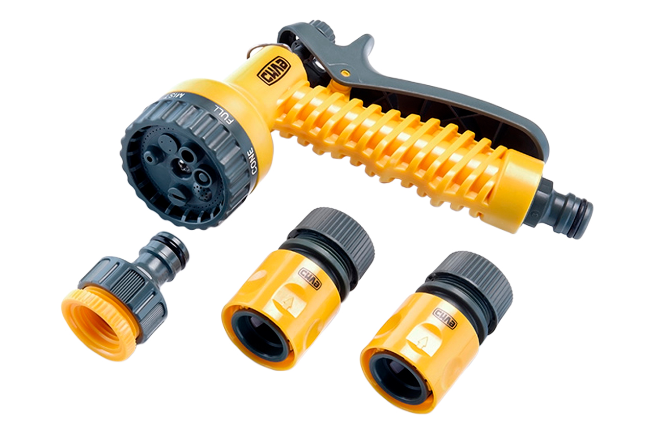 Набір для поливу Сила 1 пістолет x 1 адаптер 1/2" x 3/4" x 2 конектори 1/2" (4шт) (551283)