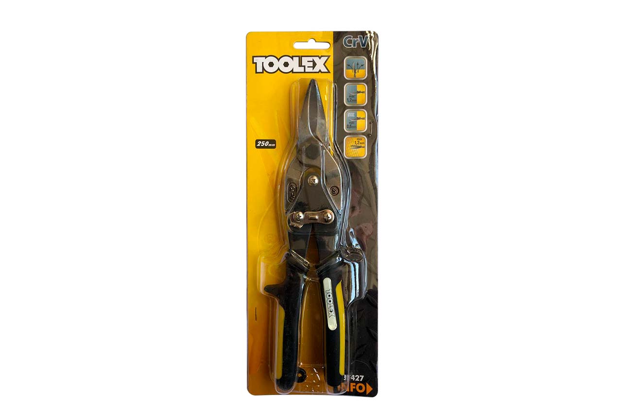 Ножиці по металу Toolex 250мм прямі (88T427)