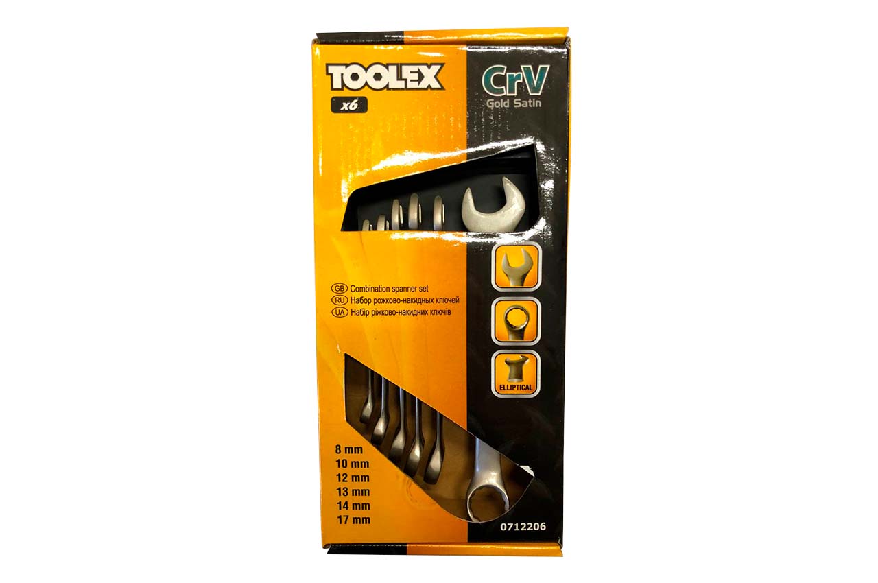 Набір ключів ріжково-накидних Toolex 6шт (8-17мм) (07I2206)
