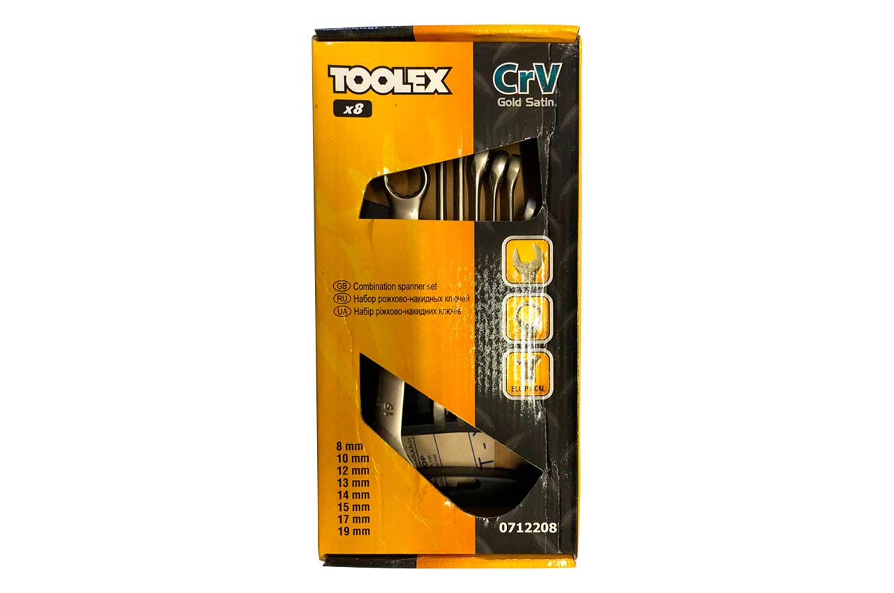 Набір ключів ріжково-накидних Toolex 8шт (8-19мм) (07I2208)