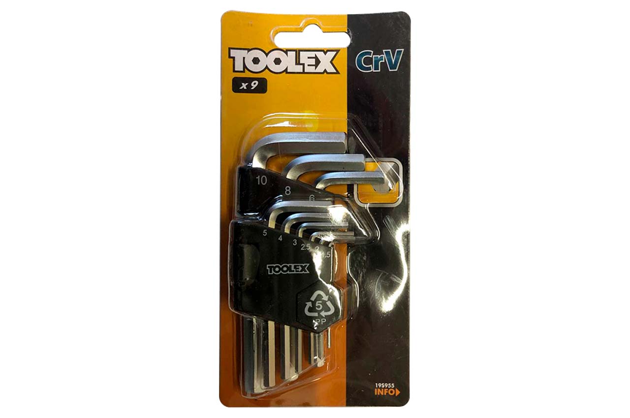 Набір ключів шестигранних Toolex 9шт (19S955)