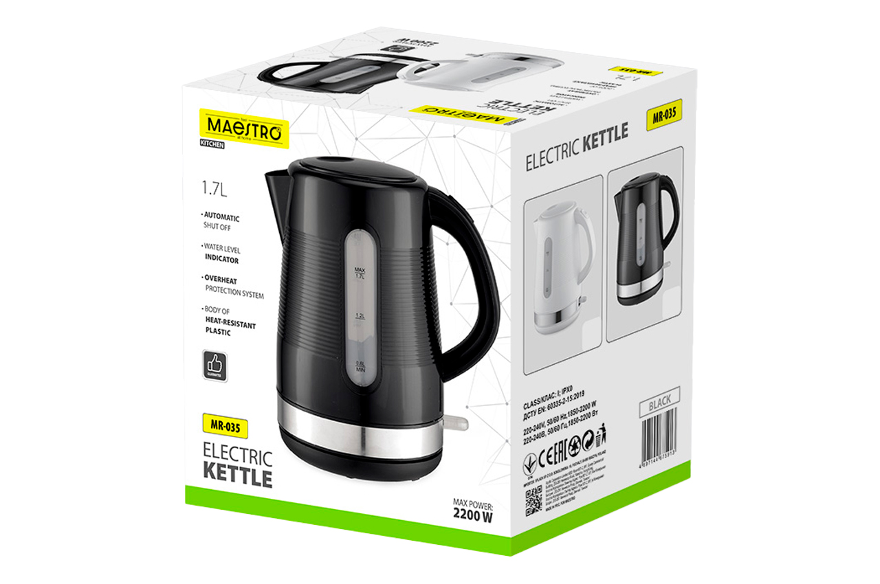 Електрочайник Maestro 1.7л чорний (MR-035-BLACK)