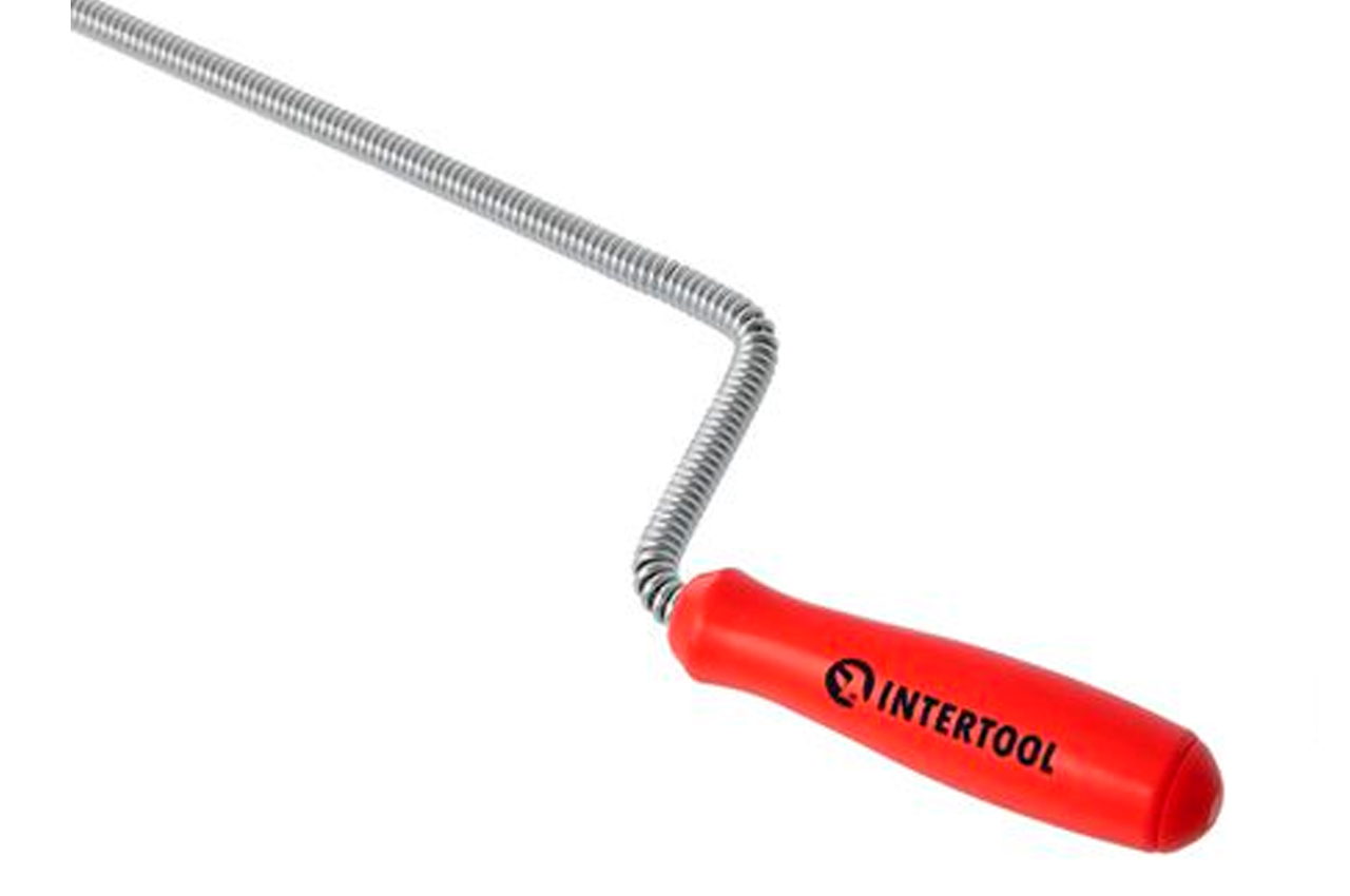 Трос для чищення труб Intertool 6мм x 3м з йоржиком (HP-1005)