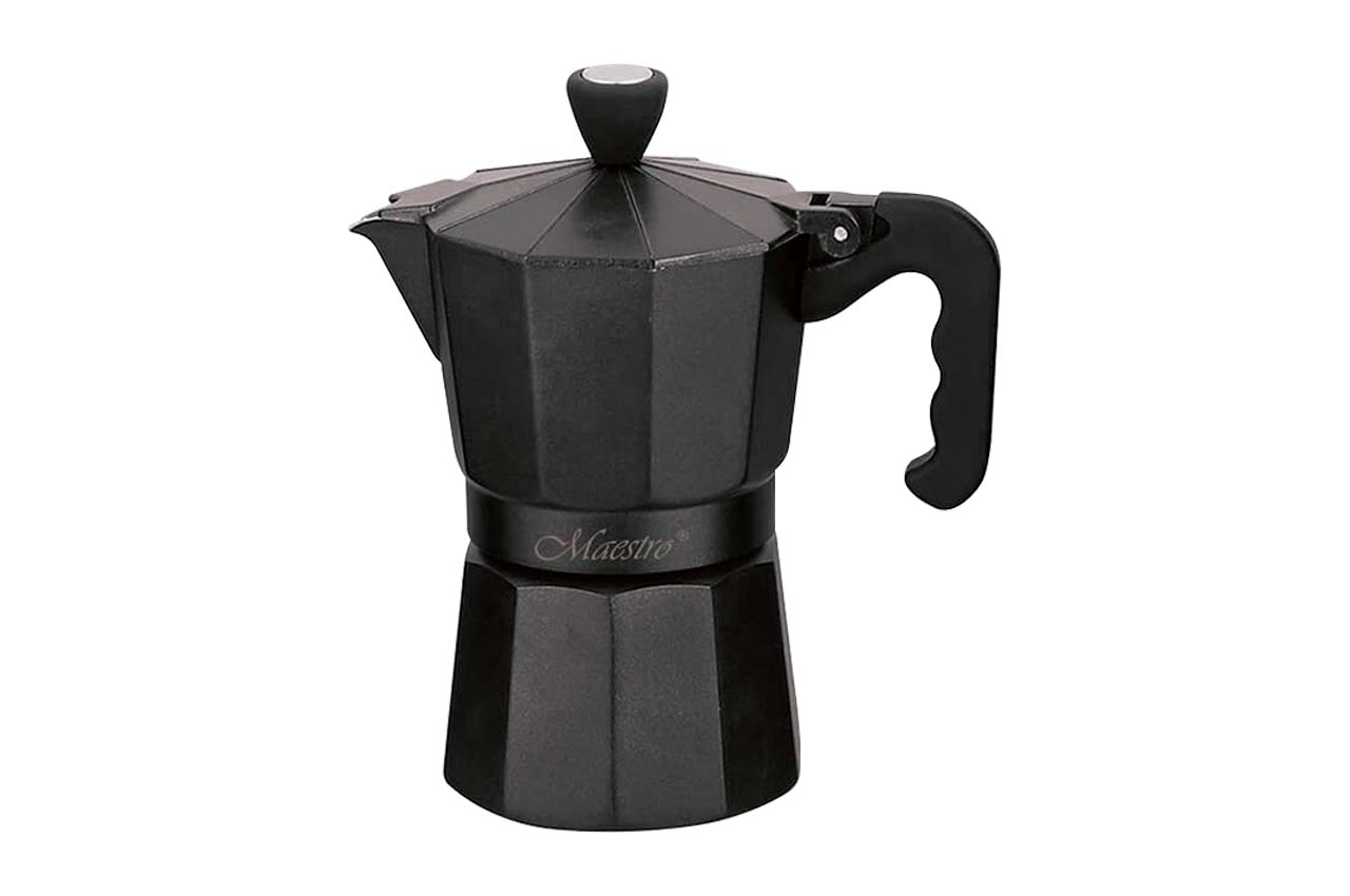 Кавоварка гейзерна алюмінієва Maestro 300мл чорна (MR-1666-6-BLACK)
