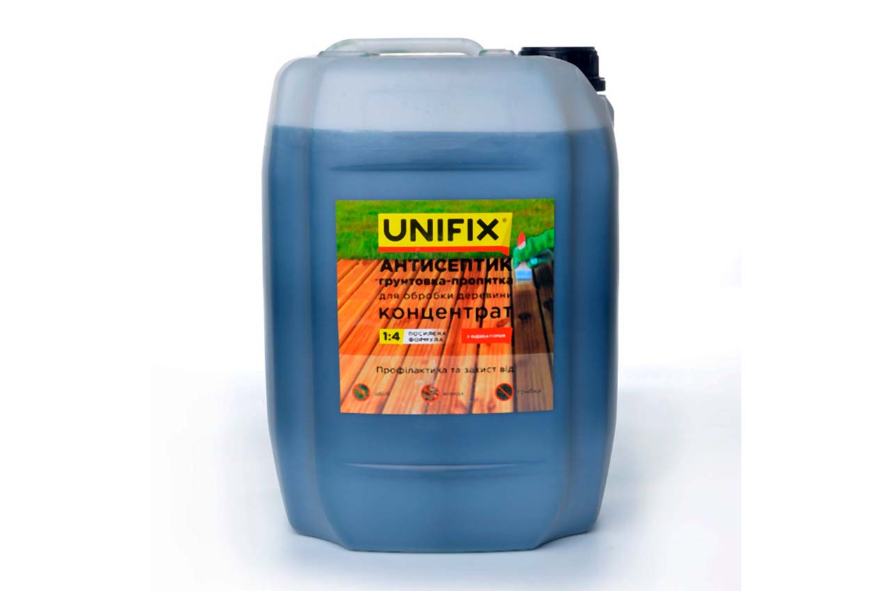 Антисептик грунтовка-пропитка для обработки древесины Unifix 10кг x 1:4 концентрат (951170)