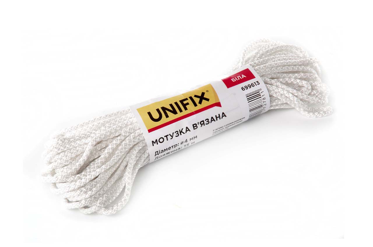 Мотузка в'язана Unifix 6мм x 15м біла (699617)