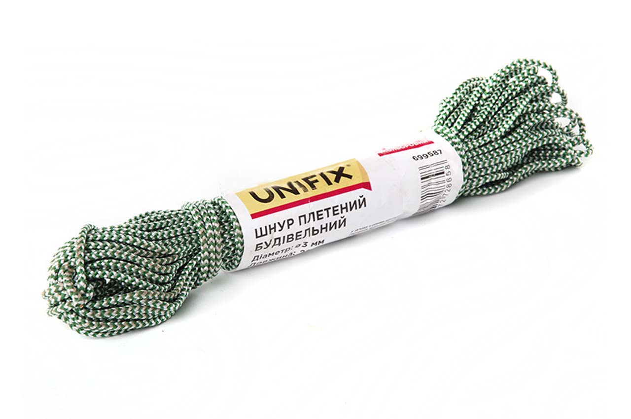 Мотузка плетена Unifix 4мм x 20м будівельна (699588)