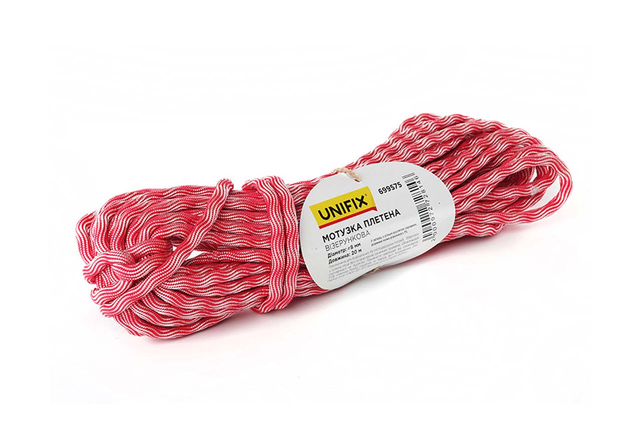 Мотузка плетена Unifix 8мм x 20м візерункова (699575)