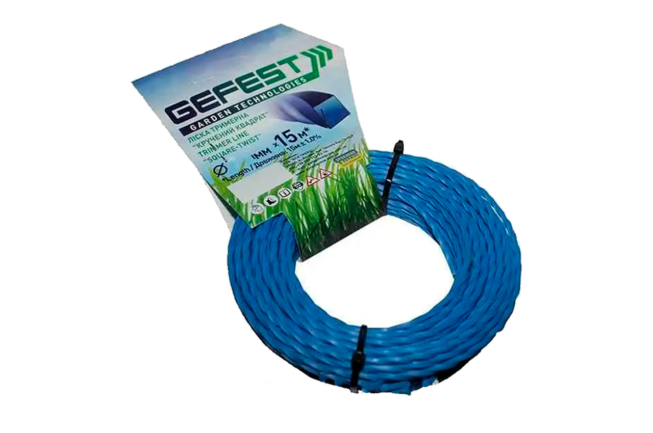 Ліска для тримера Gefest 2.4мм x 15м квадрат кручений (GSQT2.4)