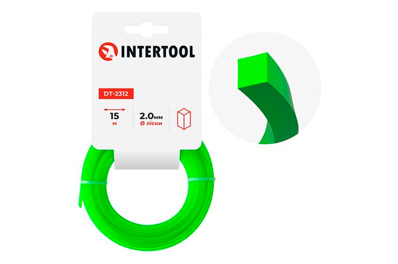 Ліска для тримера Intertool 2.0мм x 15м квадрат (DT-2312)