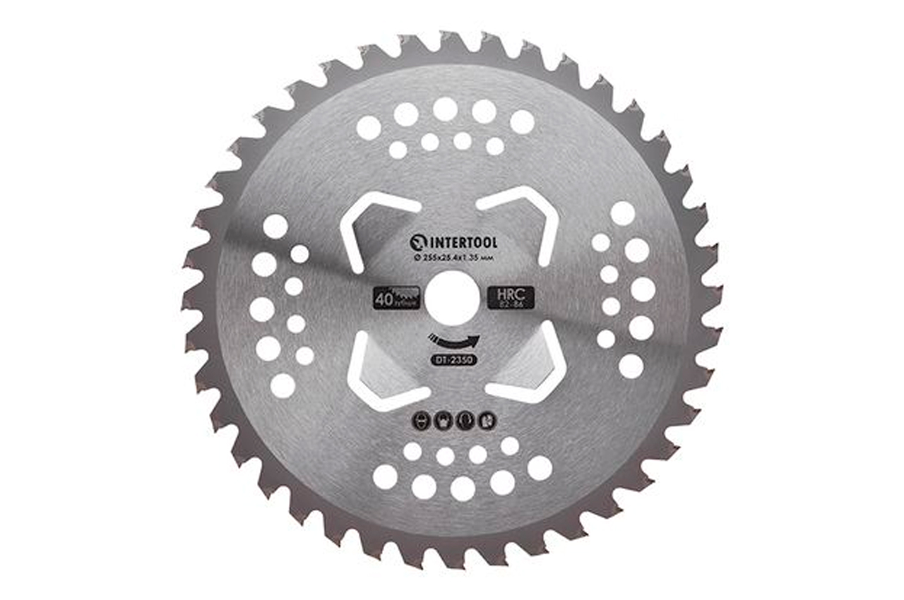 Диск для тримера Intertool 255мм x 40Т побідитовий підрізний 4 (DT-2350)