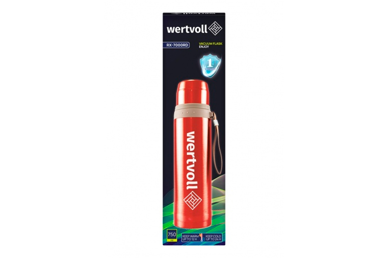 Термос WERTVOLL 750мол Enjoy червоний (RX-7000RD)