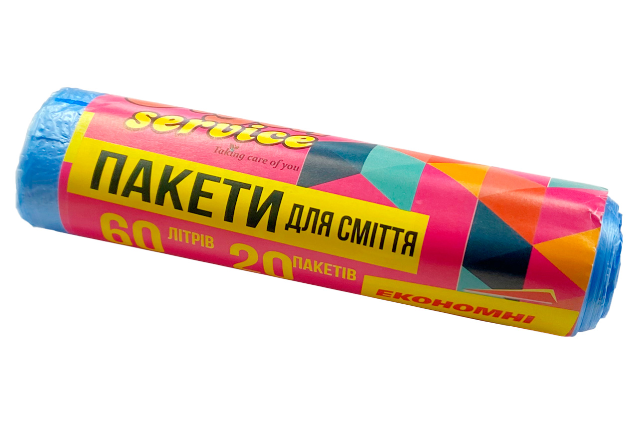 Пакет для сміття 600х800мм 60л (20шт) (114497)